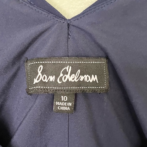 Sam Edelman Women’s V Neck Sleeveless Tiered Mini Dress Navy Blue Size 10 - Picture 5 of 9